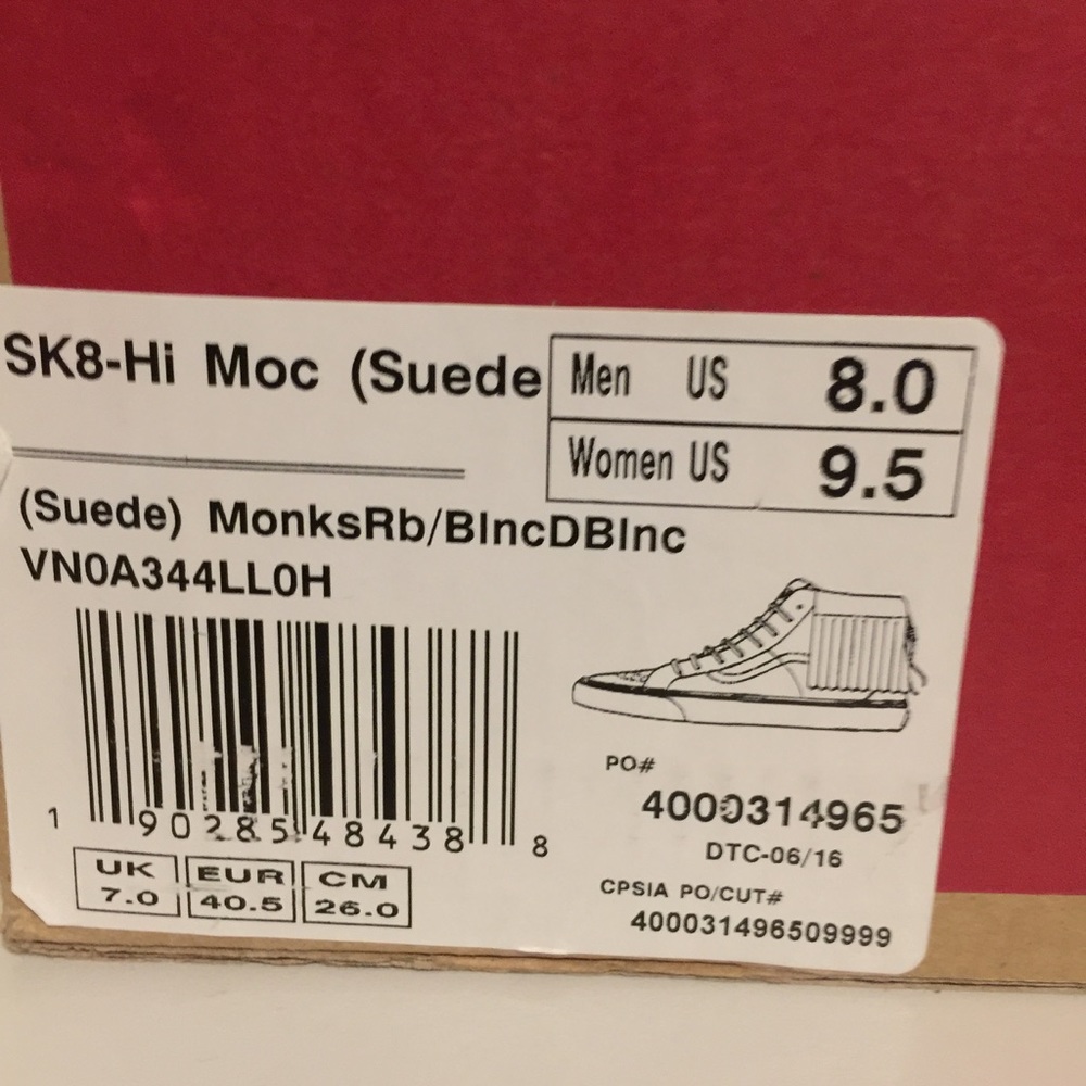 NWT Vans Suede SK8-Hi Moc Monks Robe - Picture 6 of 6